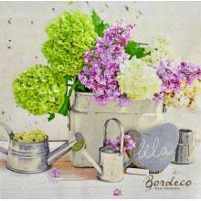 Serwetka do decoupage firmy GOMAR hortensje i bez 33x33cm